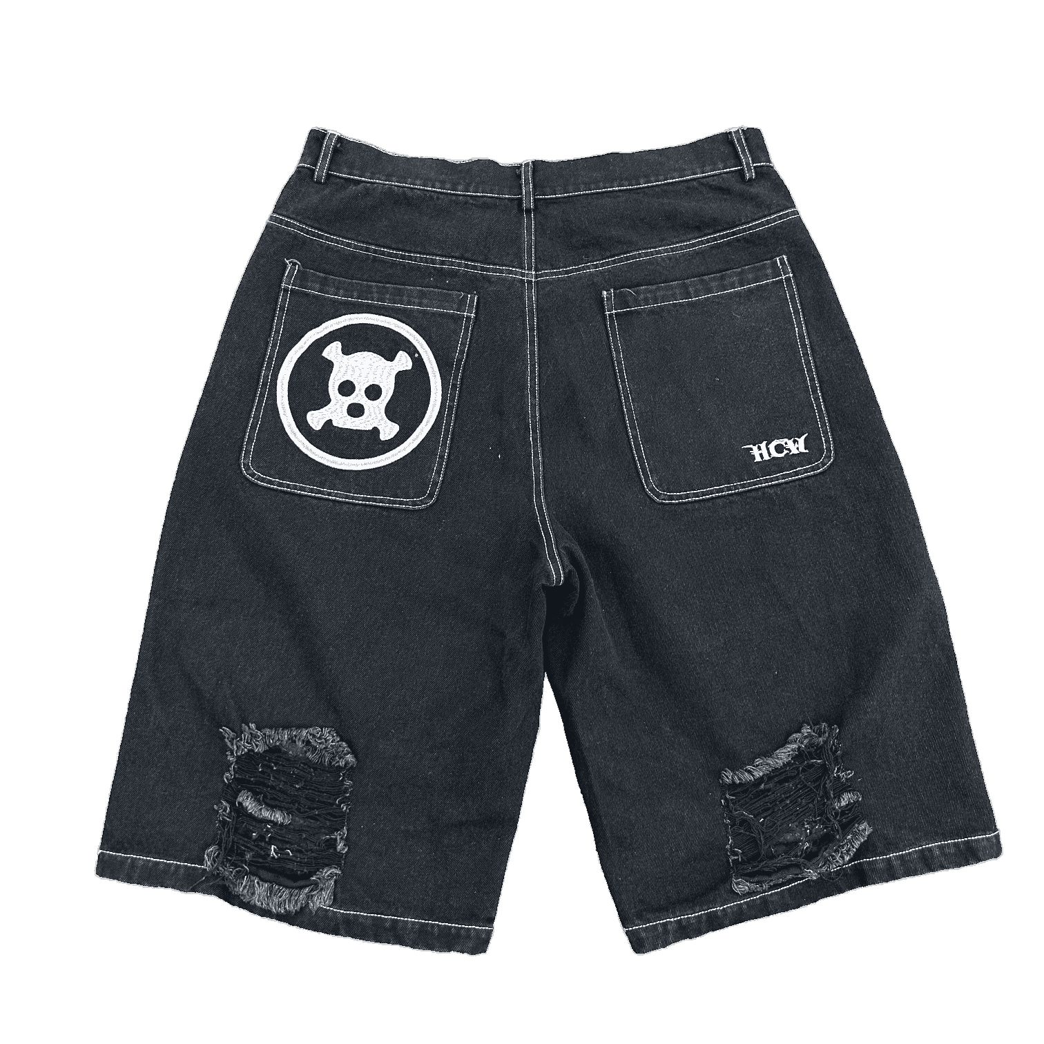 DESTROYED DENIM SHORTS - Image 2