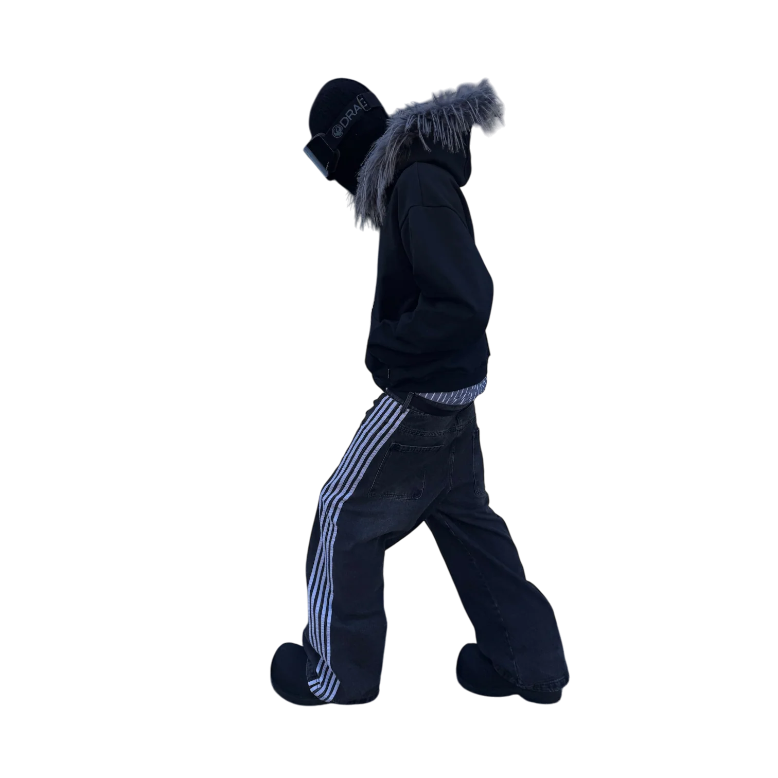 FUR ZIP HOODIE (BLACK) - Image 6