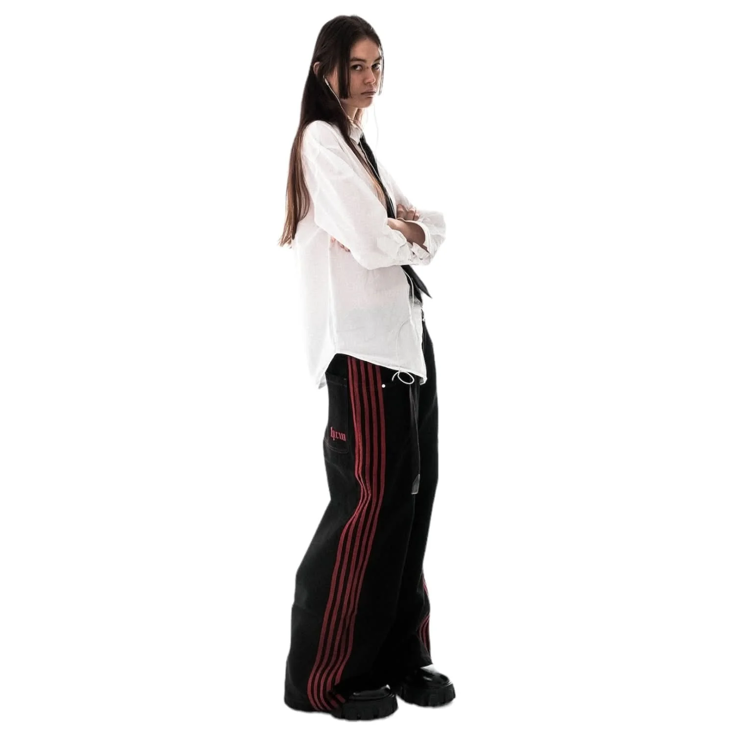 TRACK JEANS (BLACK/RED) - Image 6