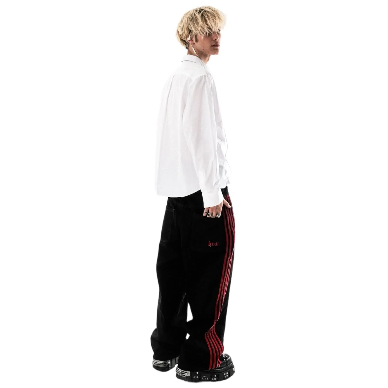 TRACK JEANS (BLACK/RED) - Image 8