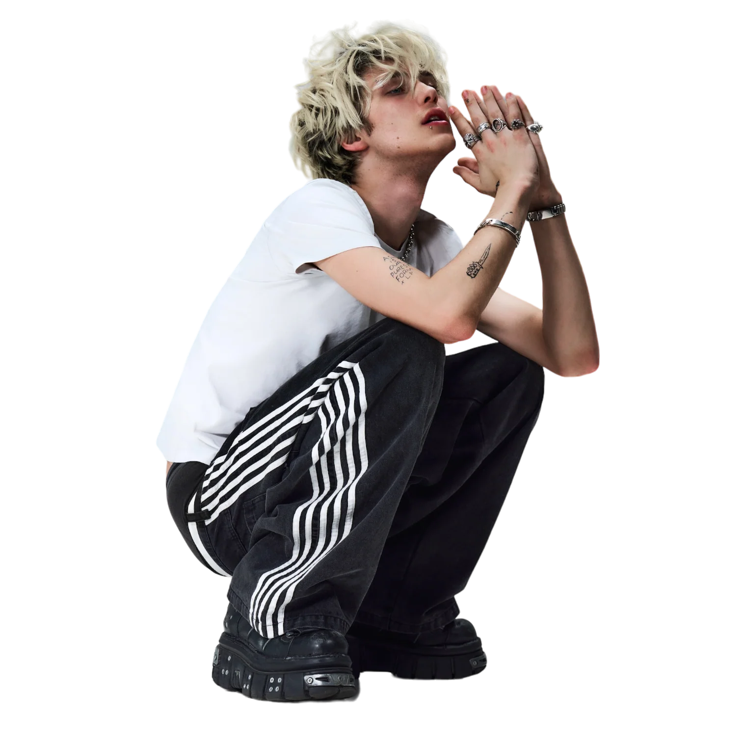 TRACK JEANS (BLACK/WHITE) - Image 5