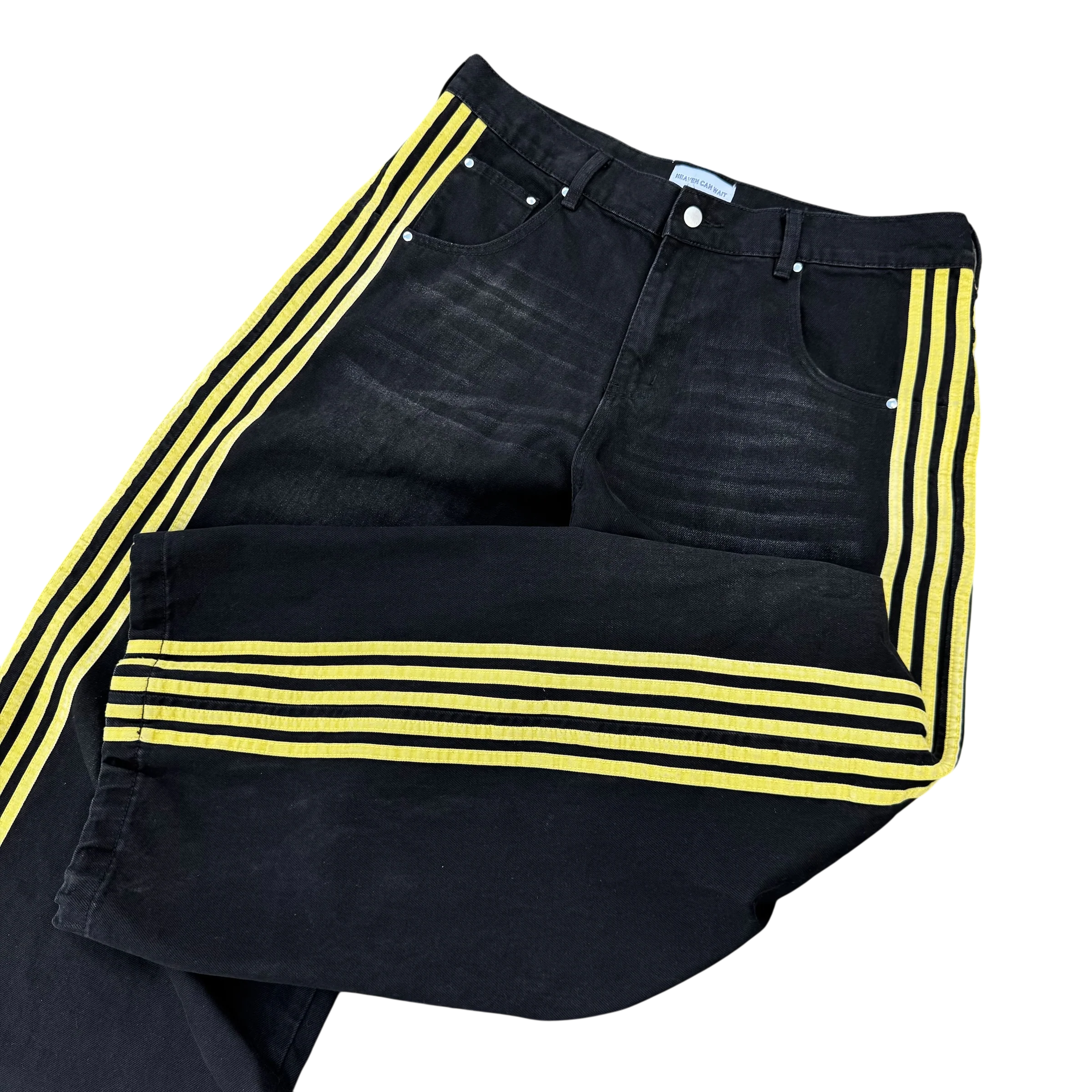 TRACK JEANS (BLACK/YELLOW) - Image 3