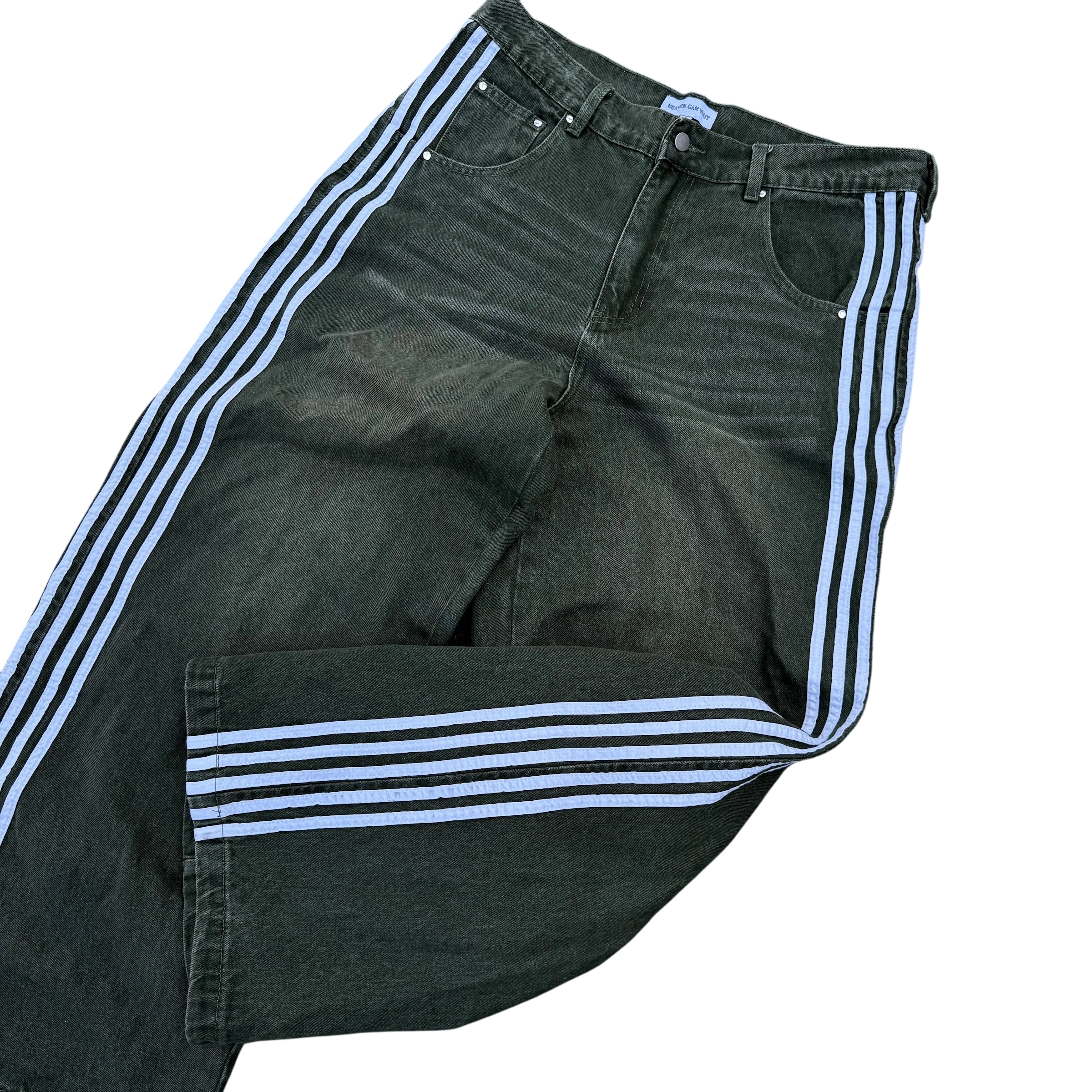 TRACK JEANS (GREEN/WHITE) - Image 5