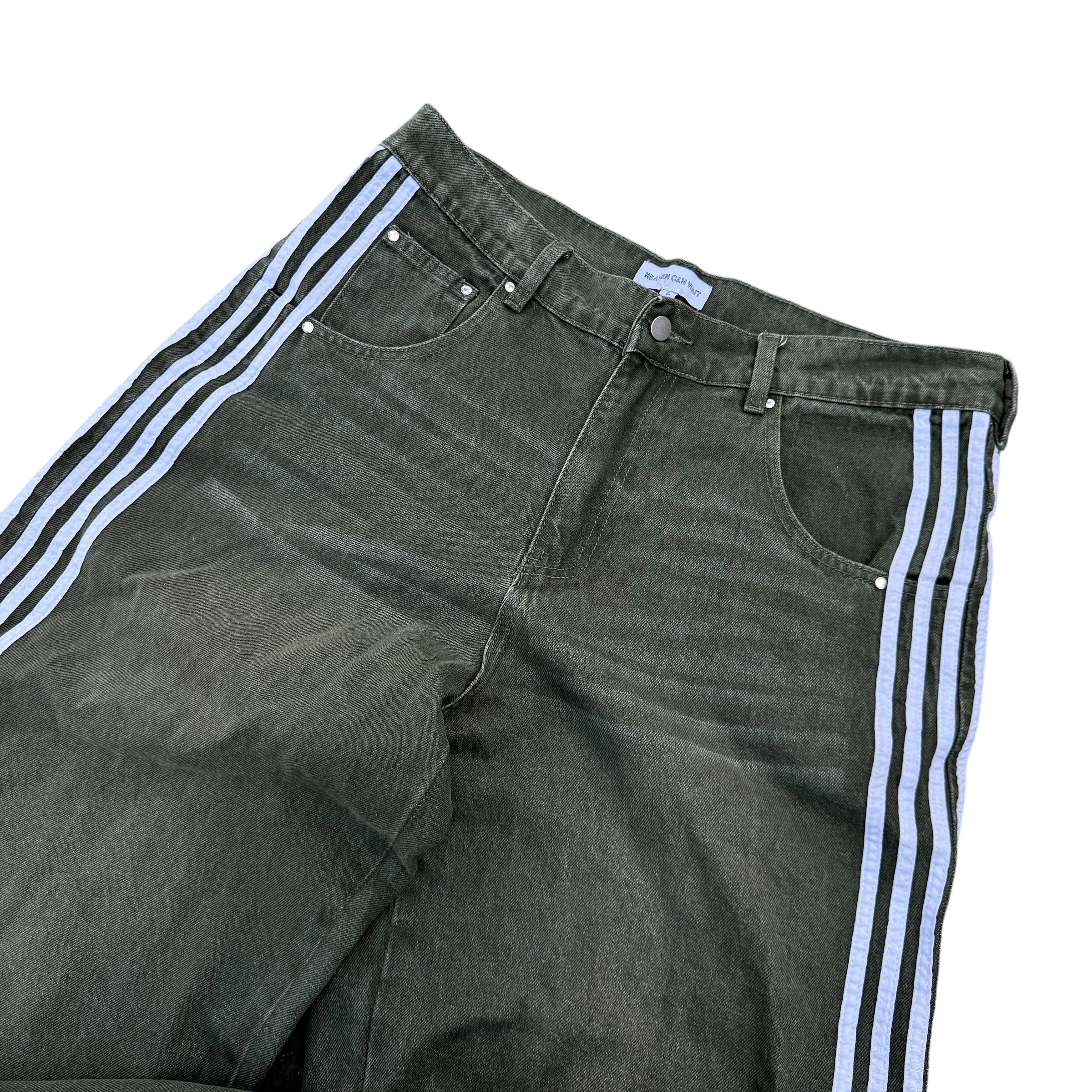 TRACK JEANS (GREEN/WHITE) - Image 6