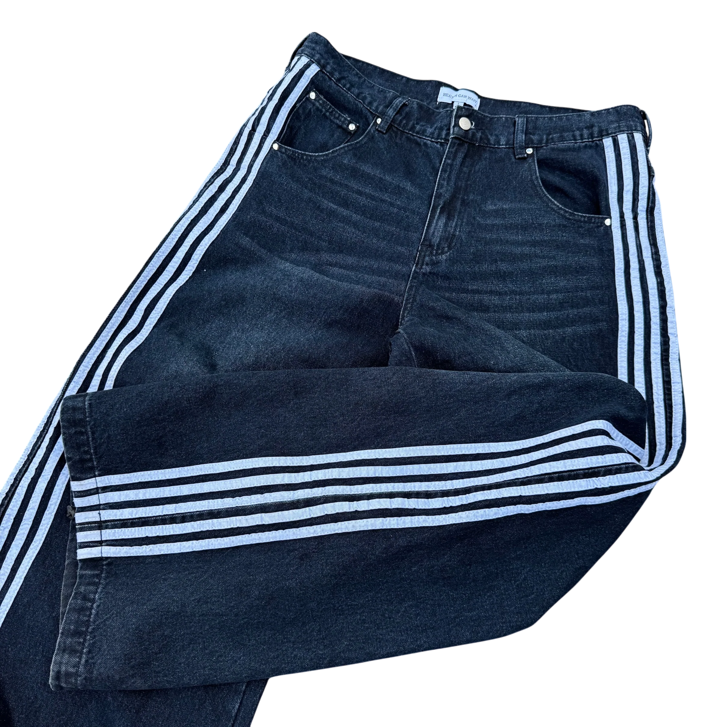TRACK JEANS (NAVY/WHITE) - Image 4